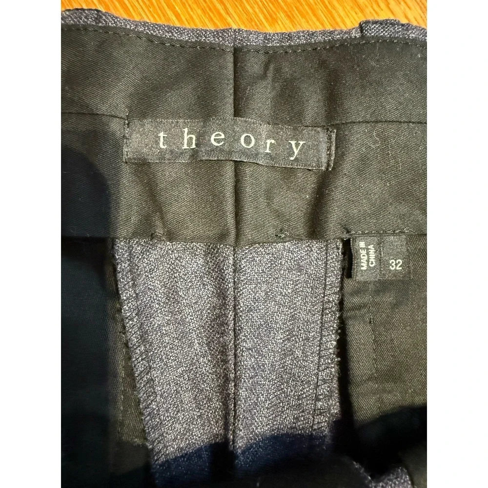 Theory Dress Pants Mens Sz 32x28 Navy Blue Wool Pants Classic Straight USA Made